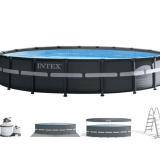 Piscina Estructural Ultra XTR Frame INTEX 610 x 122 cm, 30.079L, con Bomba de Arena, Escalera, Cobertor y Tapiz