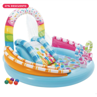 Piscina Centro de Juegos INTEX Candy Fun con Tobogán
